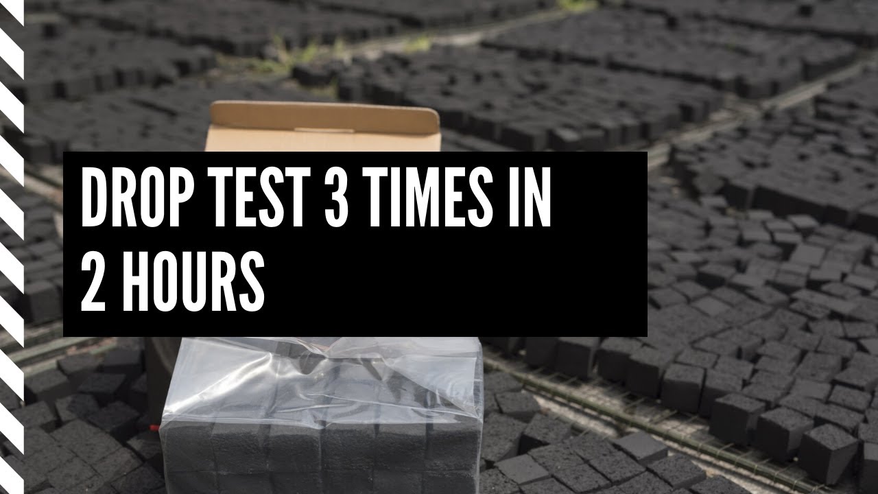Coconut Charcoal Briquettes Drop Test 3 times During 2 Hours