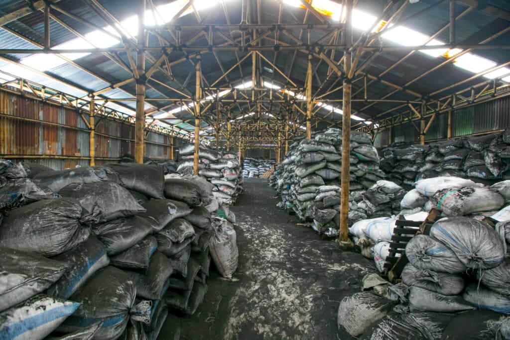 coconut shell charcoal briquettes warehouse