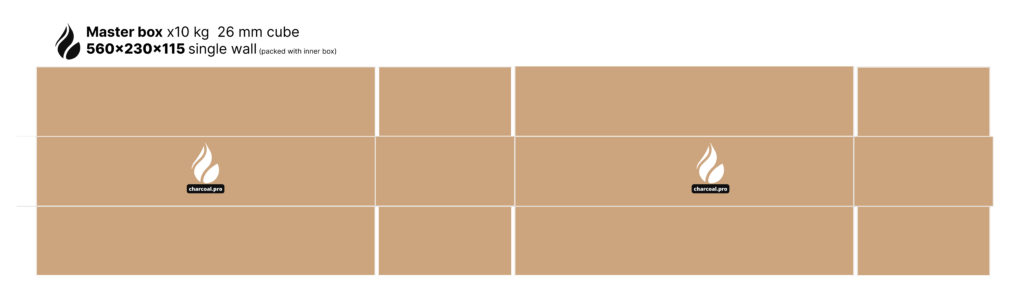 Masterbox-Layout für Kokosnusskohlebriketts