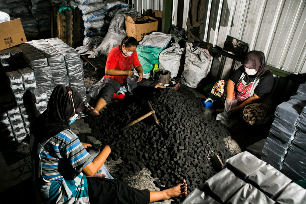 coconut charcoal briquettes packing