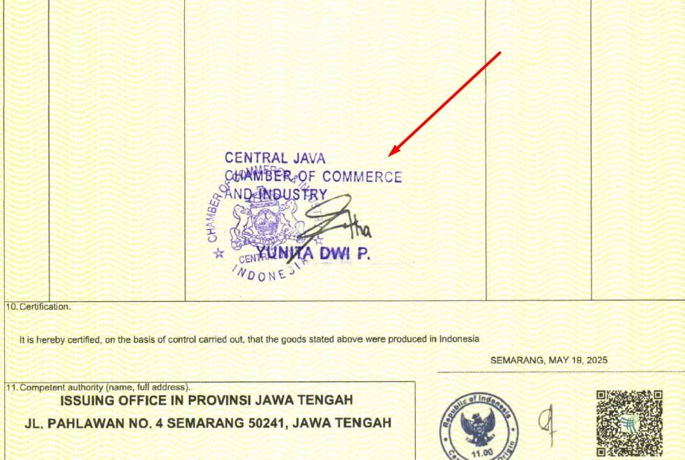 chamber of commerce verification stample for shisha charcoal certificate of origin