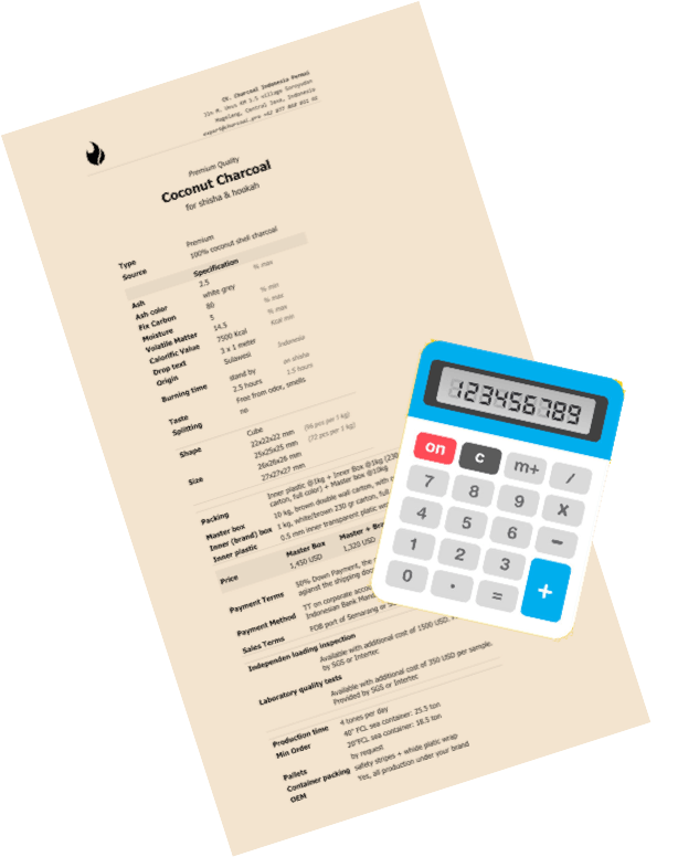 coconut charcoal price list