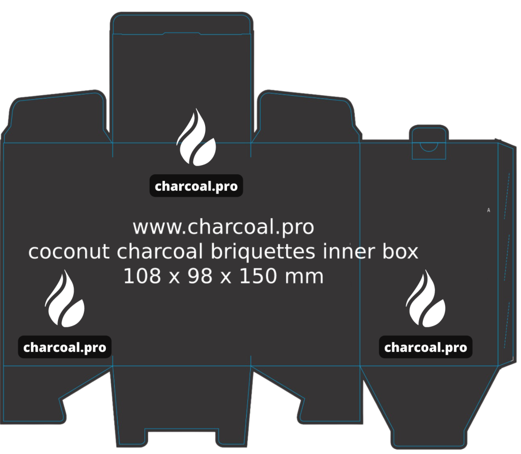 caixa de carvão vegetal de coco layout da caixa interna 1 kg