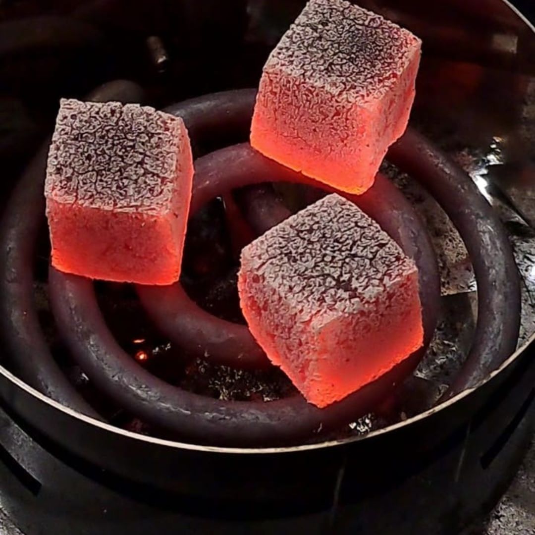 charcoal.pro - coconut charcoal briquettes for shisha 3 pcs on heating