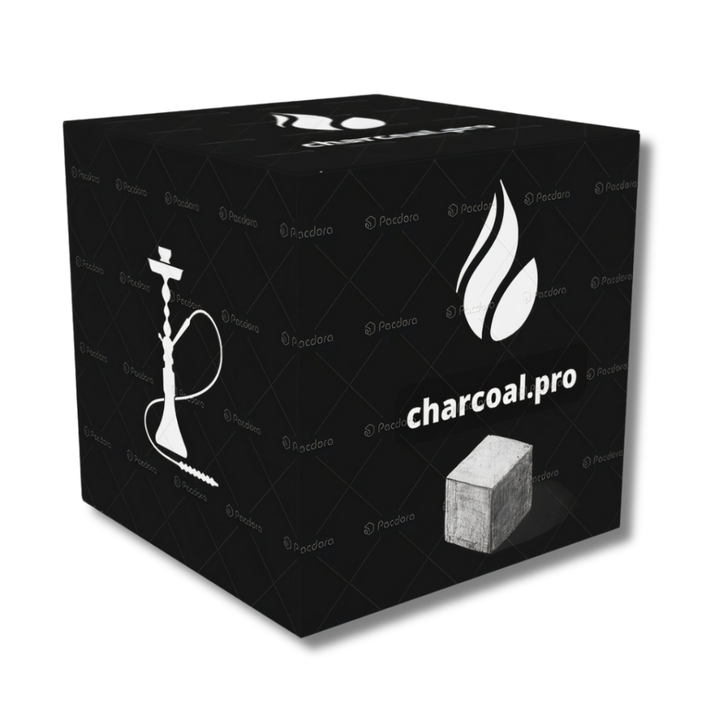 coconut charcoal box layout for cube 26 mm 1kg box