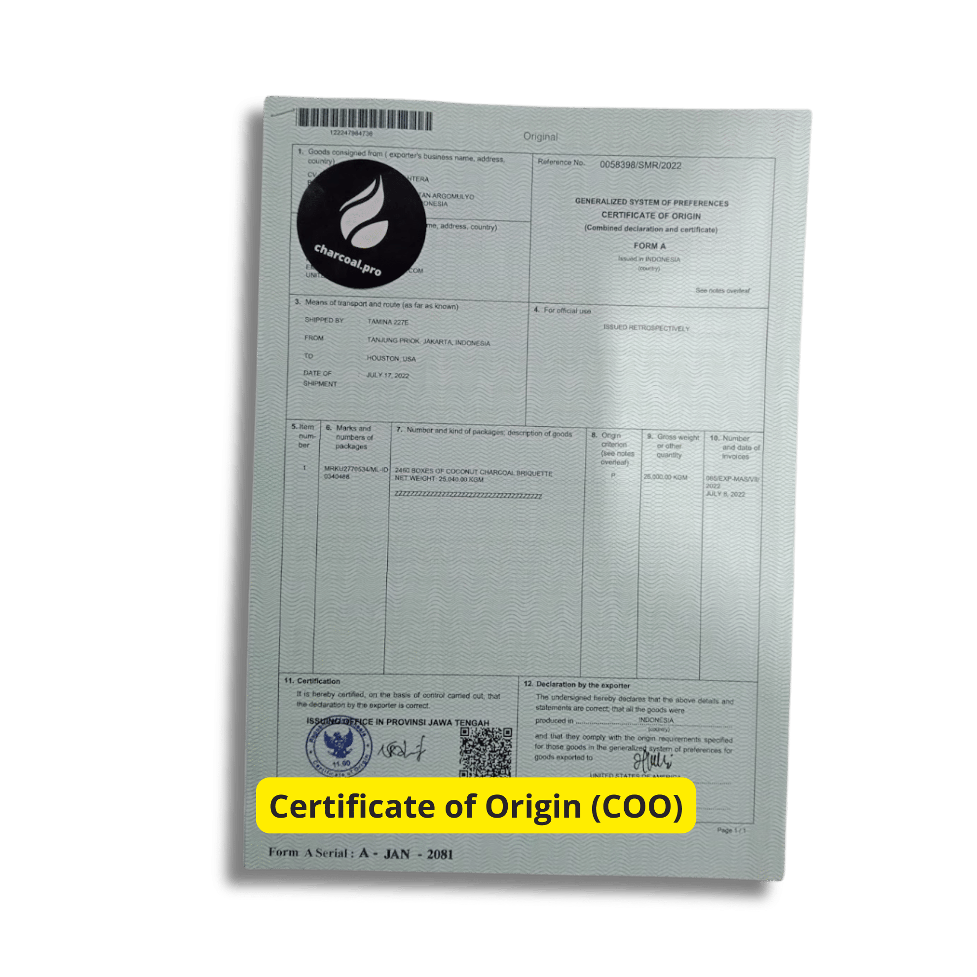 example of certificate of origin for shisha charcoal example of certificate of origin for shisha charcoal