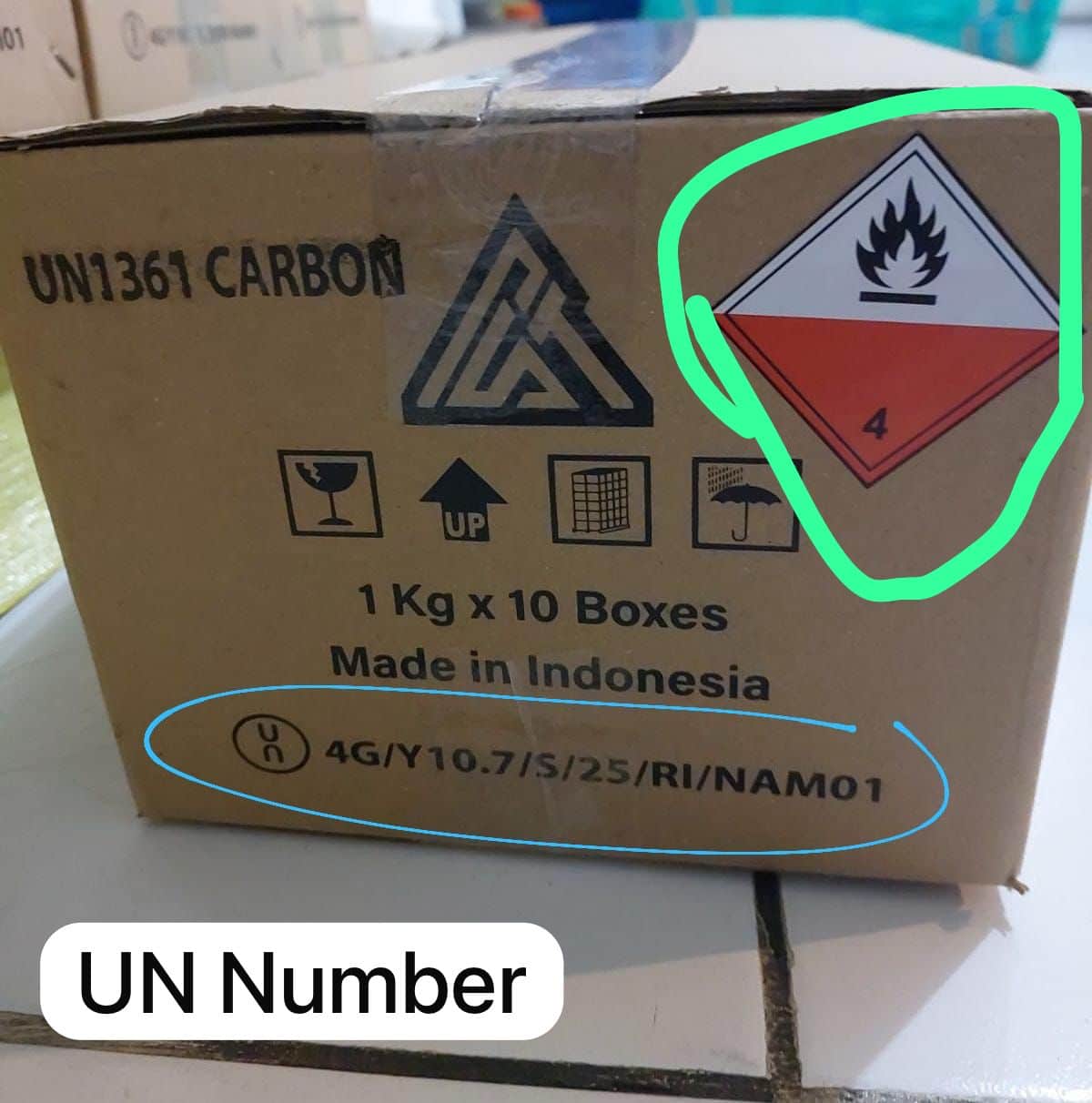 shisha charcoal packing with UN number