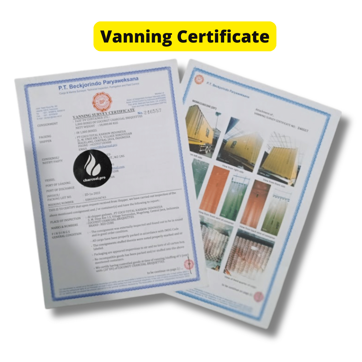 vanning certificate vanning certificate